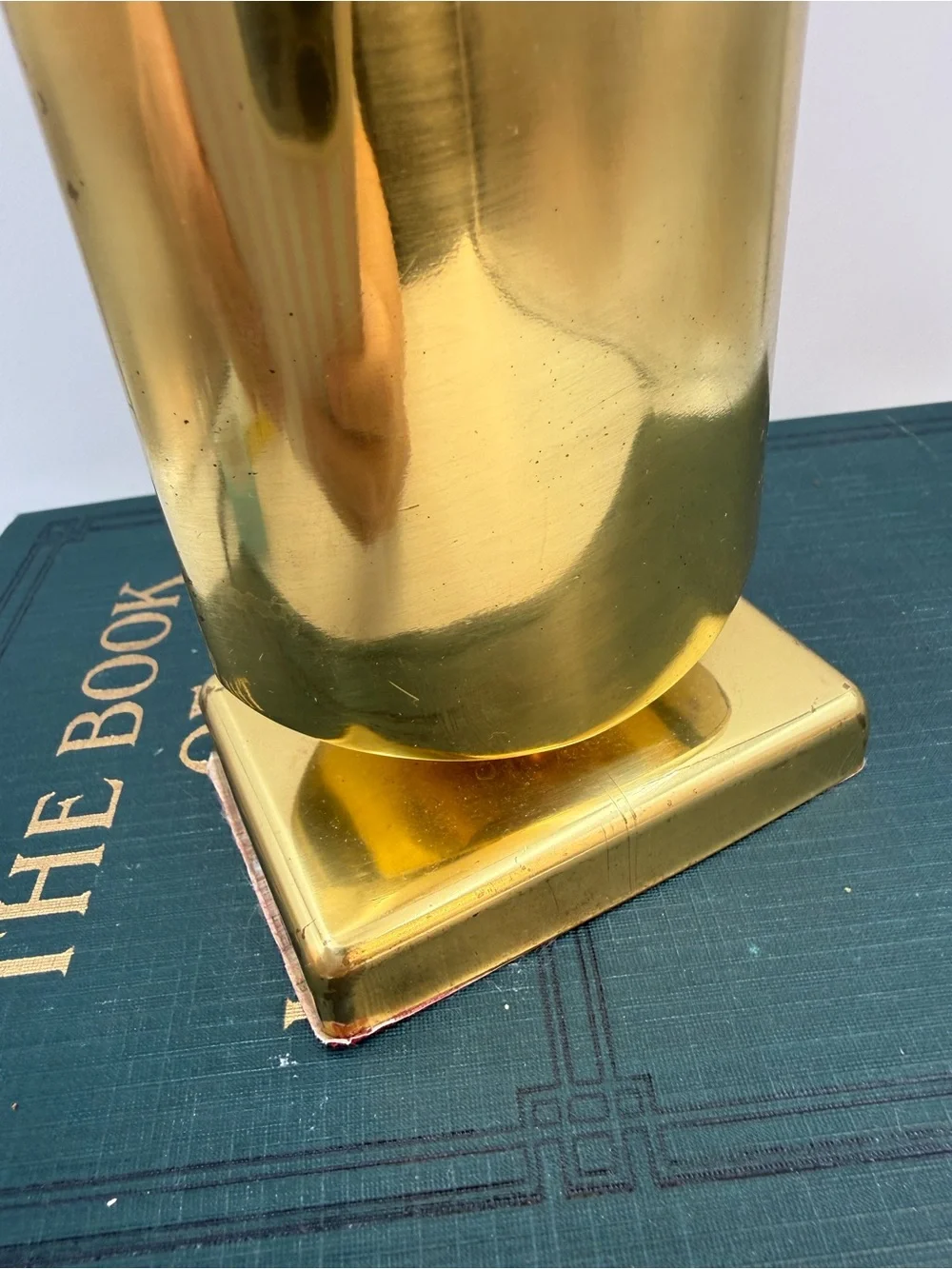 Vintage Brass Plated Eye Glass or Pen Holder / Faux Flower Vase